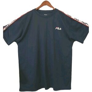 Men's Size 1XL Big‎ and Tall Fila S/S Navy Athletic Shirt #500C